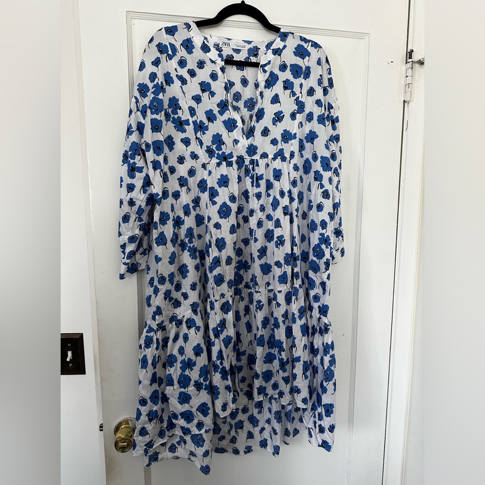 Zara poppy print dress